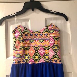 Gorgeous Aztec inspired strapless maxi